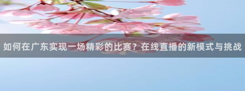 如何在广东实现一场精彩的比赛？在线直播的新模式与挑战